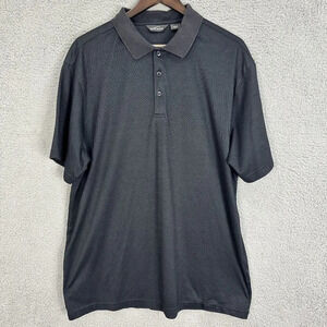 Eddie bauer polo shirt mens XL gray striped‎ short sleeve golf rugby outdoors